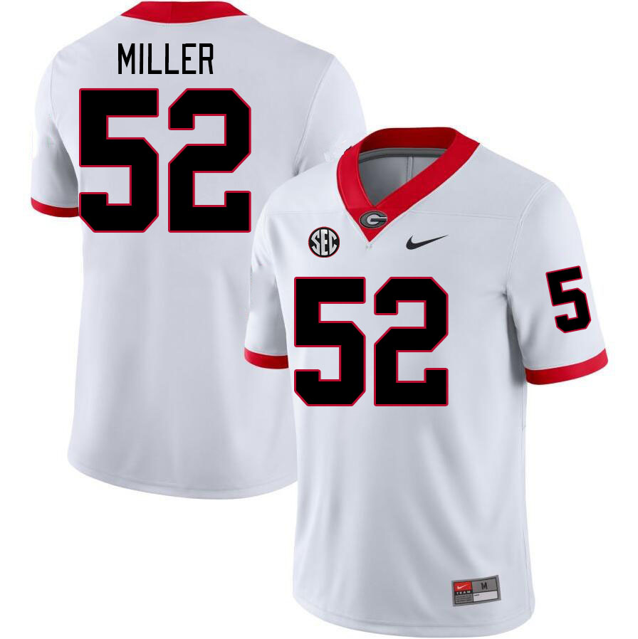 Georgia Bulldogs #52 Christen Miller College Football Jerseys Stitched-White